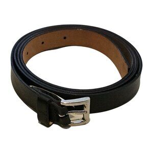 Talbots Dark Brown Leather Skinny Belt Silver Buckle Womens 2XL XXL